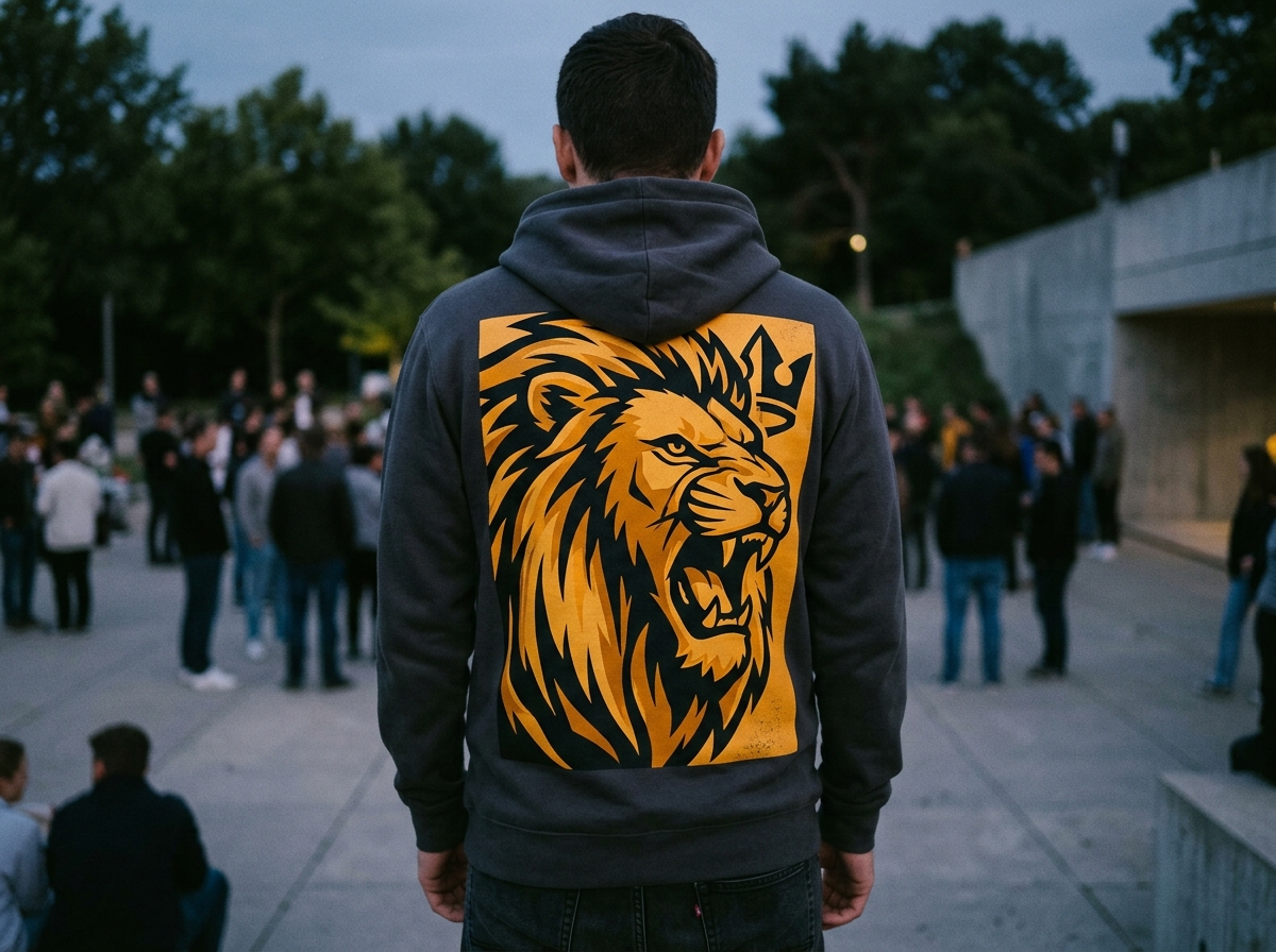 Serigrafía en espalda completa sobre sudadera