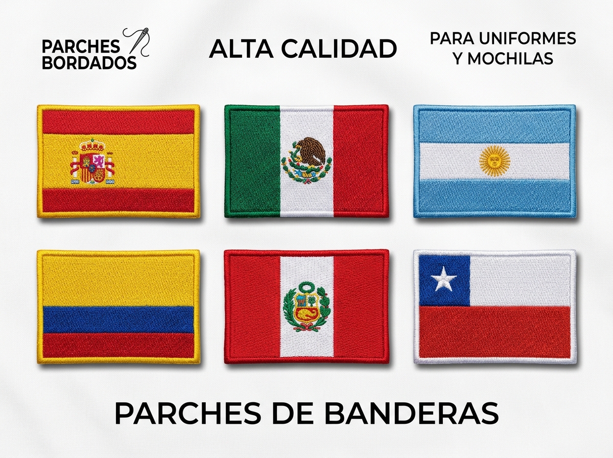 Parches de banderas personalizados para ropa, mochilas y uniformes